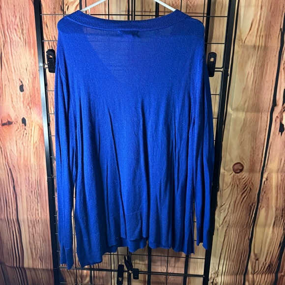 Ava & Viv - V Neck Long Sleeve Knit Sweater - Royal Blue - 2x - Picture 11 of 15
